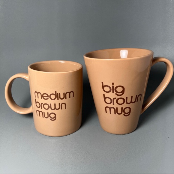 Bloomingdale’s Big & Medium Brown Mugs - Picture 2 of 4